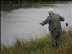 Jimmy Macdonald casting a fly in his newly dedicated pool