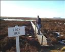 Dougie Reid showing off the new walkway down to Loch Beg, Beat 12 