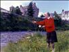 The Late Lord Thurso, Robin Sinclair casting a fly on the Comlifoot Pool, Halkirk - Beat 4
