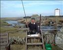 John Bojda with the first fish on April 2nd, 2001. Landed in the Mire Pool, Beat 8. 